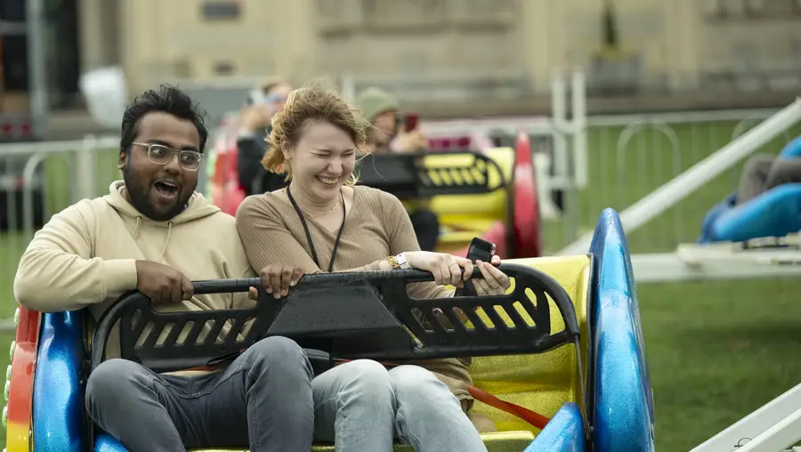CMU students on a ride at Carnival.