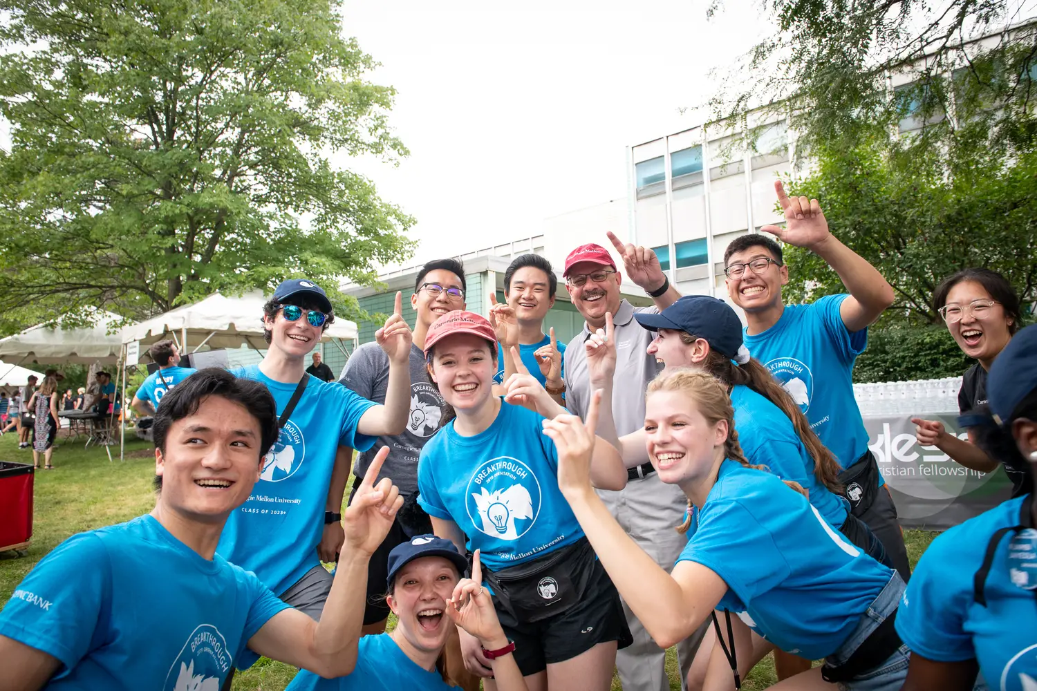 students celebrating at orientation